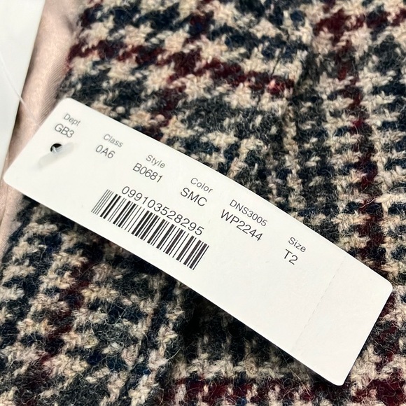 NWT J. Crew Dark Academia Wool Houndstooth Schoolboy Tweed Plaid Blazer, Size 2T - Picture 7 of 9